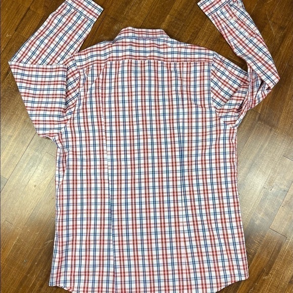 NWT Mens Galaxy by Harvic L Button Down Dress Shirt $58 Red White Blue Patriotic - Picture 7 of 8